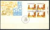 1977-82 CANADA Definitives FDC Plate Block Of 4 " 50 Cent Prairie Street Scene" Official Post Office Issue - 1971-1980