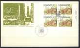 1977-83 CANADA Definitives FDC Plate Block Of 4 " 60 Cent Ontario Street Scene" Official Post Office Issue - 1971-1980