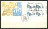 1977-82 CANADA Definitives FDC Plate Block Of 4 " 80 Cent Maritime Street Scene" Official Post Office Issue - 1971-1980