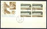 1977-82 CANADA Definitives FDC Plate Block Of 4 " 1 Dollar  Fundy National Park " Official Post Office Issue - 1971-1980