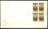 1974 Canada Cachet  FDC Semipostal Plate Block Of 4   " # 3 Olympic Symbols " Official Post Office Issue - 1971-1980