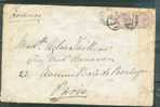 Yvert N°79 X 2 Sur Lettre Pour Paris En 1885 - Bb5302 - Brieven En Documenten