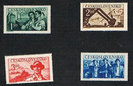 CECOSLOVACCHIA (CZECHOSLOVAKIA) - YVERT 532.535 -1950 OPERE DELLE RICOSTRUZIONE - NUOVI (MINT) ** - Ungebraucht