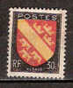 Timbre France Y&T N° 756 (02) Obl.  Armoiries D´Alsace.  30 C. Noir, Rouge Et Jaune. Cote 0,15 € - 1941-66 Wapenschilden