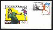 ROMROMANIA 1996 VERY RARE  Cover With TABLE TENNIS JEUX OLYMPIQUES ATLANTA,Olympic Games Atlanta. - Verano 1996: Atlanta