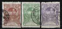 Rumänien; 1906; Michel 161/4 O; Königin Elisabeth Am Spinnrad; Binefacere; 3 Werte - Used Stamps