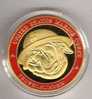Superbe Médaille (40mm-30grs)des états-unis Plaqué Or 24 Carats  - LE DOG DES MARINES AMERICAINS - Autres & Non Classés