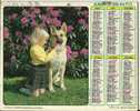 CALENDRIER ALMANACH DES PTT De  1985  Petite Fille Avec Son Chien - Groot Formaat: 1981-90