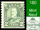 Canada (Unitrade & Scott # 180 - Arch/Leaf Issue - Coil) (Mint) F - Nuevos