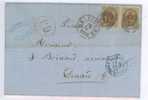 N° 19 En Paire Sur Lettre De Elseneur Pour Dinard  1871 - Lettres & Documents