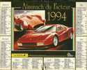 CALENDRIER ALMANACH DES PTT De 1994 Ferrari Testa Rossa Mercedes Benz 1955 19 87 - Tamaño Grande : 1991-00