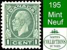 Canada (Unitrade & Scott # 195 - Medaillon Issue) (Mint) F - Unused Stamps