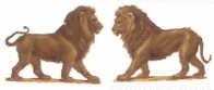 2 DECOUPI ANCIEN LION - 7 Cm - Animals