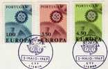 Europa-Ausgabe 1967 Portugal 1026/8+ FDC O 14€ Zahnräder, Antriebsrad CEPT - 1967