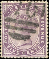 Pays :  96 (Ceylan : Colonie Britannique)  Yvert Et Tellier N° :  107 A (o)  Type II - Ceylan (...-1947)