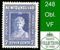 Canada Newfoundland (Unitrade & Scott # 248 - Royal Family Issue - Queen Mary) (o) VF - 1908-1947