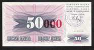 BOSNIE BOSNIA  P55b   50.000  DINARA  1993 With Overprint  UNC. - Bosnien-Herzegowina