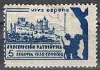 Suscripcion Patriotica. SEGOVIA 1936, 5 Cts. Guerra Civil * - Spanish Civil War Labels