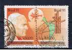 BR+ Brasilien 1991 Mi 2429-30 Johannes Paul II. - Gebruikt