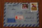 1950 LETTER LETTRE AVION AIR MAIL RECOMANDE BUDAPEST HONGRIE UNGARN P/ ZURICH SUISSE MARCOPHILIE TIMB OISEAU HARPE - Marcophilie