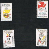 CECOSLOVACCHIA (CZECHOSLOVAKIA) - YVERT P.A. 53.56 - 1962  ESP.FILATELICA INTERNAZ.  'PRAGA 1962'   -  NUOVI (MINT) ** - Poste Aérienne