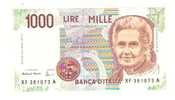 1768)splendida Banconota Da 1000 Lire Maria Montessori Serie Speciale XF Del 1996 FDC - 1.000 Lire