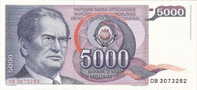 Jugoslavia - 5.000 Dinara    ++++++ - Jugoslawien