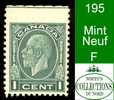 Canada (Unitrade & Scott # 195 - King George V Medaillon Issue) (Mint) F - Nuevos