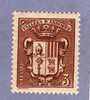 ANDORRE FRANCAIS TIMBRE N° 49 NEUF CHARNIERE ARMOIRIES DES VALLEES 3C BRUN - Unused Stamps