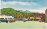 Black Mountain NC, Business Downtown C1950 Vintage Linen Postcard, Antique Auction Firestone Tire Signs - Sonstige & Ohne Zuordnung