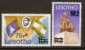 LESOTHO 1980 2 Overprinted Surcharged Revalued MNH Stamps - Lesotho (1966-...)