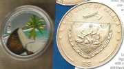 PALAU  $5 PALM WITH COCONUT FRAGRANCE  FRONT COLOURED EMBLEM BACK 2009 SILVER PROOF READ DESCRIPTION CAREFULLY !!! - Palau