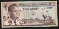 CONGO   P6    100 FRANCS   1.3.1962     Serie  ZA    AVF  NO P.h. ! - Zonder Classificatie