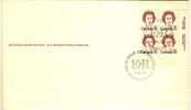 1976 Canada Cachet FDC Plate Block Of 4 " 10 Cent Queen Elizabeth" Official Post Office Issue - 1971-1980