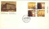 1980 Canada Cachet FDC Plate Block Of 4 " ACADEMY OF ARTS 2 " Official Post Office Issue - 1971-1980