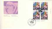 1980 Canada Cachet FDC Plate Block Of 4 " FLOWER GARDEN " Official Post Office Issue - 1971-1980