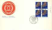 1980 Canada Cachet FDC Plate Block Of 4 " HELPING HANDS " Official Post Office Issue - 1971-1980