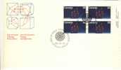 1980 Canada Cachet FDC Plate Block Of 4 " URANIUM Molecular Structure" Official Post Office Issue - 1971-1980