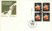 1981 Canada Cachet FDC Plate Block Of 4 " MONTREAL ROSE " Official Post Office Issue - 1981-1990