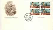 1984 Canada Cachet FDC Plate Block Of 4 " JACQUES CARTIER  " Official Post Office Issue - 1981-1990