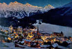 SAINT-MORITZ, Mit Piz Languard Und Piz Albris, Der Allgemeine Nacht Genommene Blick - Vue Générale Prise De Nuit - TBE - St. Moritz