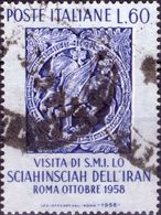 VARIETA 1958 - VISITA DELLO SCIAH DELL'IRAN - RIQUADRO SPOSTATO A SINISTRA - Variétés Et Curiosités