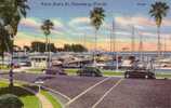 St. Petersburg FL - Yacht Cars Autos - 1950´s - Vintage Linen Tichnor P-168 - Mint Never Used - St Petersburg