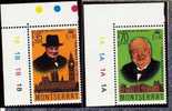 MONTSERRAT 1974 CHURHILL Birth Of  , 2 Perf Upper Left Inscription Corners MNH Excellent - Sir Winston Churchill