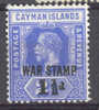 Cayman Islands  - Caimanes  1917 -19  WAR STAMP  1 1/2p On 2 1/2p - Kaimaninseln