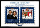 LIECHTENSTEIN.BLOC N°17.NOCES D ARGENT DU COUPLE PRINCIER LIBA 92.oblitéré - Blocks & Kleinbögen