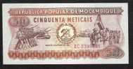 MOZAMBIQUE     10 PCS    X    P125   50 METICAIS    1980   UNC. - Mozambique