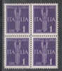 Italia  -  1930.   Imperiale.  Aerea  50c.  In Quartina Integra.  Ottima  Centratura - Correo Aéreo