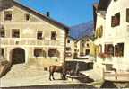 Guarda -Dorfplatz Engadin. Suisse  Schweiz  Zwitserland Switzerland Carte Animés, Cheval - Guarda