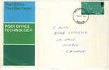 1969 Great Britain Cachet FDC With Part Set " Post Office Technology " Bedford Cancel Sent To Canada - 1952-1971 Dezimalausgaben (Vorläufer)